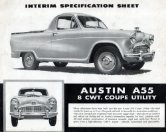 Austin A55 8 cwt coupe utility 1957 AUS sheet