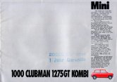 1970 mini saloon range de cat mini 1000. clubman. 1275gt. kombi